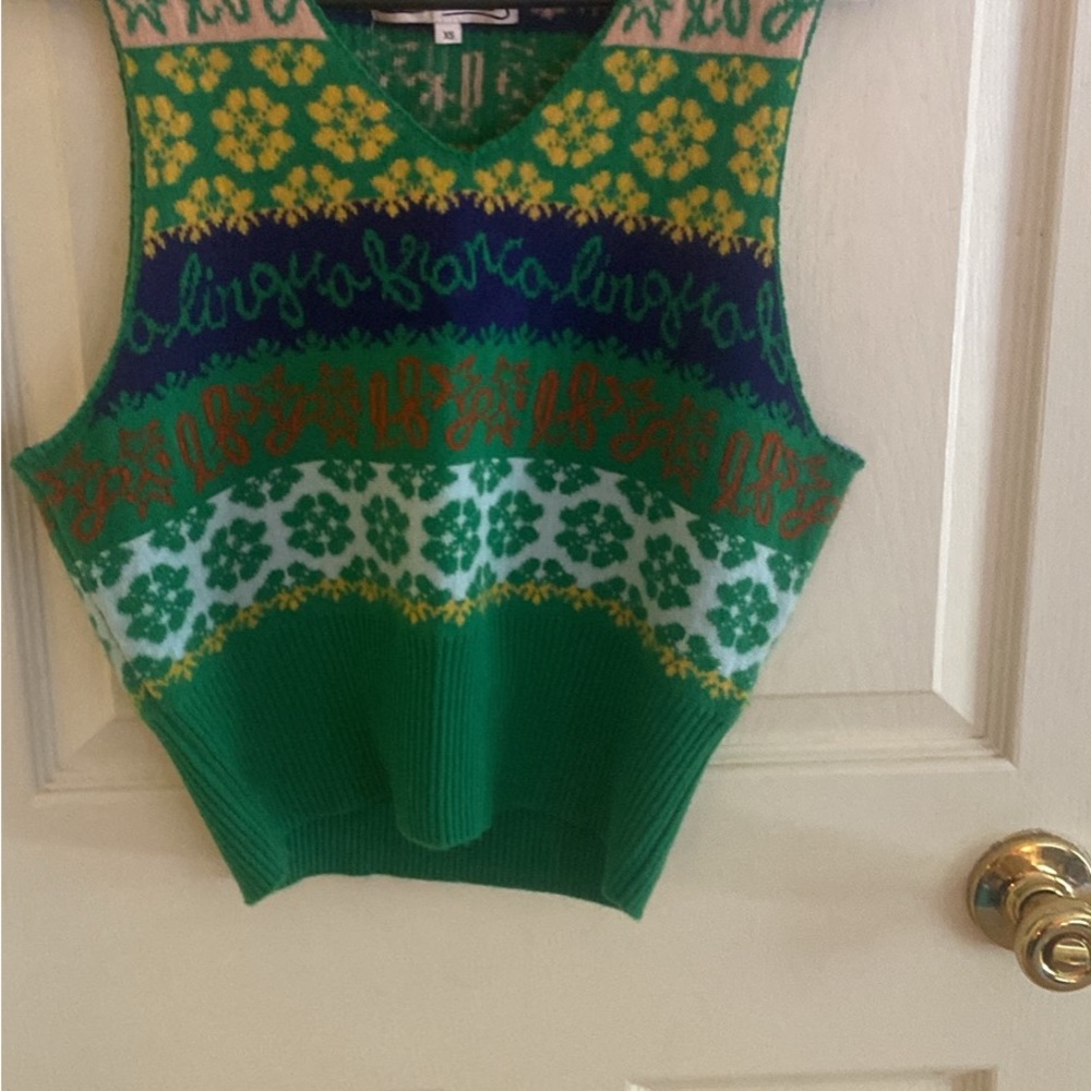 Vibrant Patterned Knit Vest